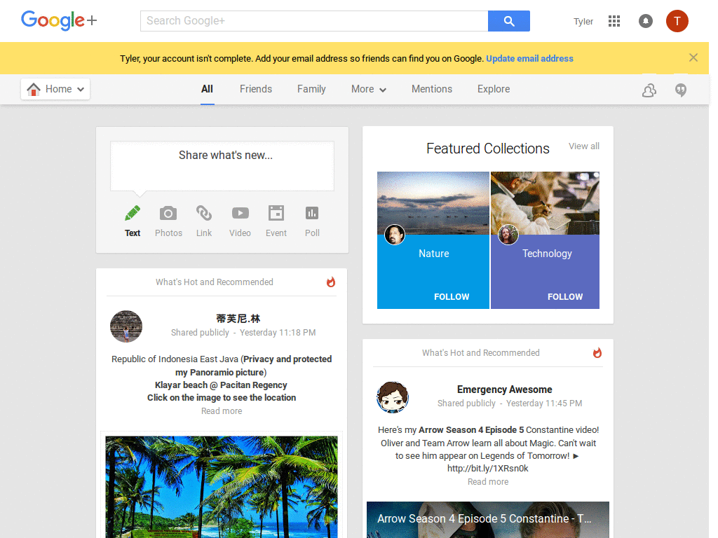 G+ whitespace optimisation