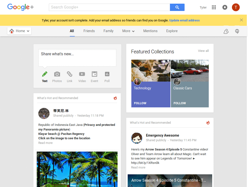 Fix New Google Plus Layout