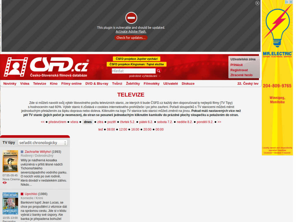 CSFD.cz - širší TV program