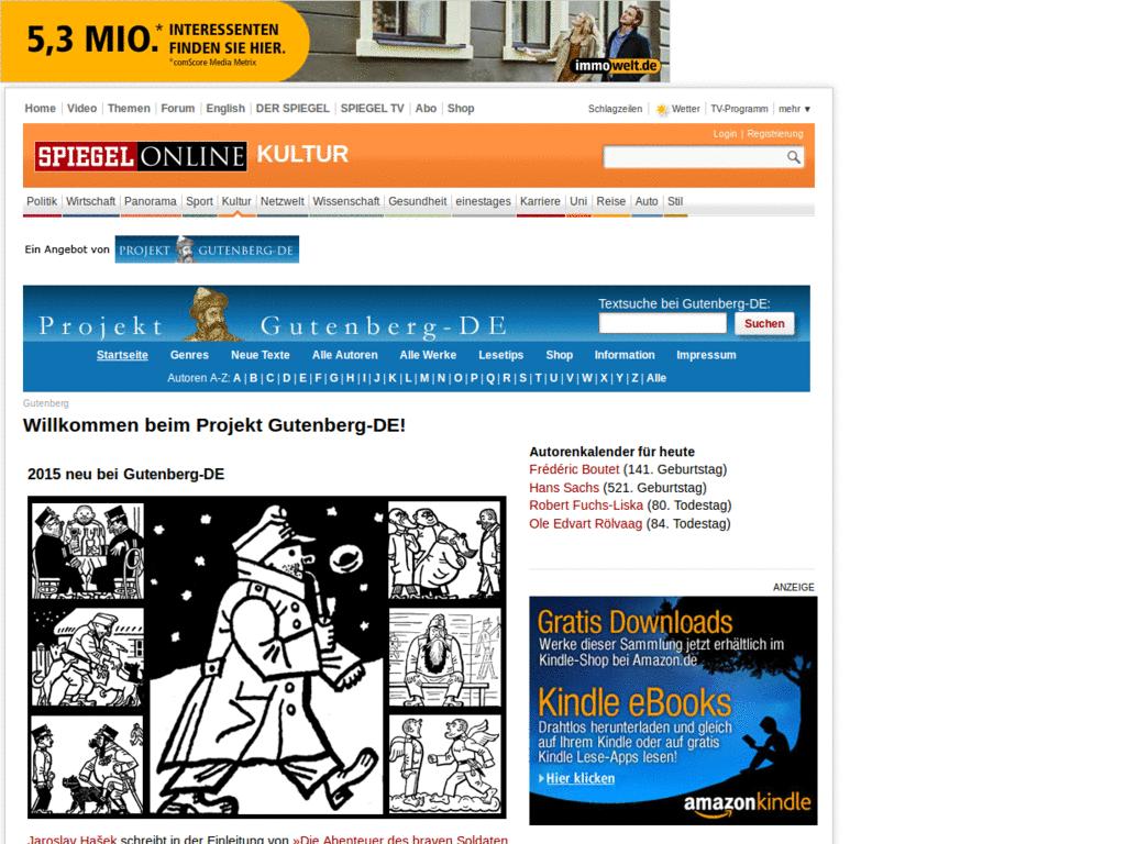 Projekt Gutenberg (De) ohne Spiegel-Online