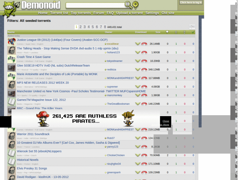 Demonoid Beta No Ads & Wide