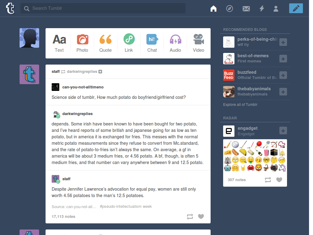 Tumblr Dashboard - Wayward Vagabond (Homestuck)