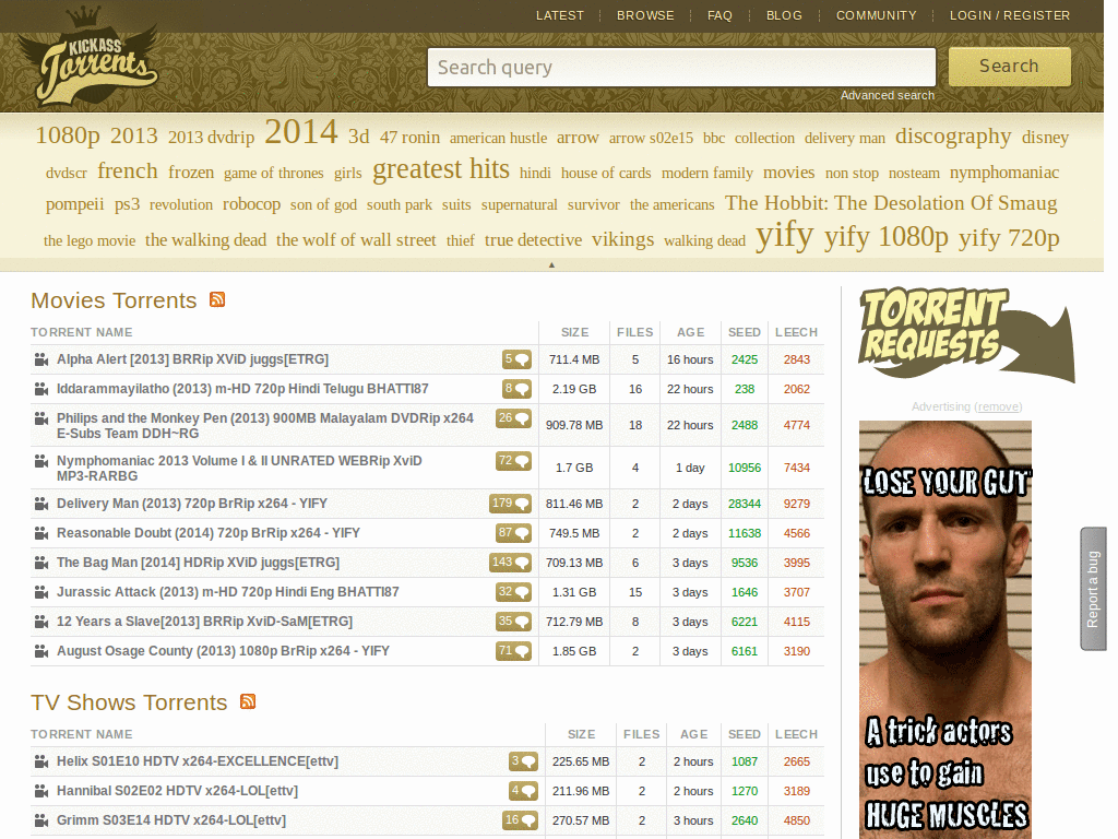 Kickass Torrents - Adblock