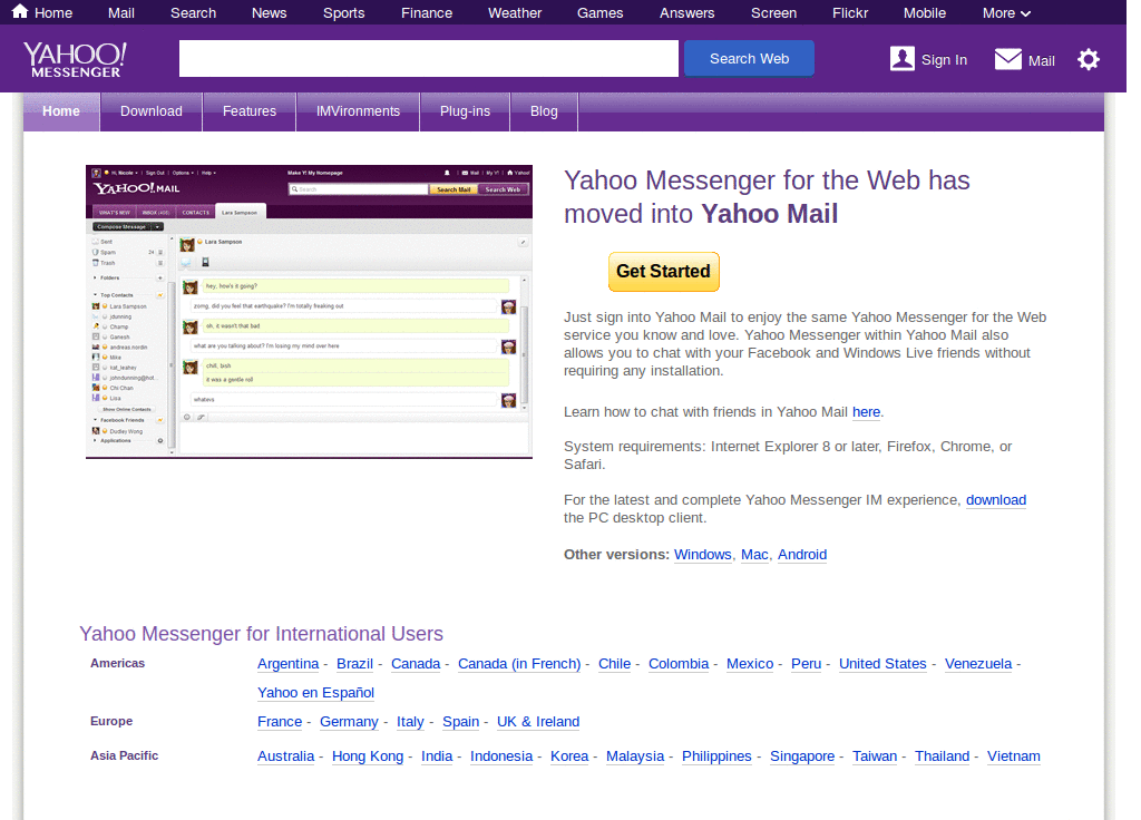 Yahoo Messenger Beta - max width