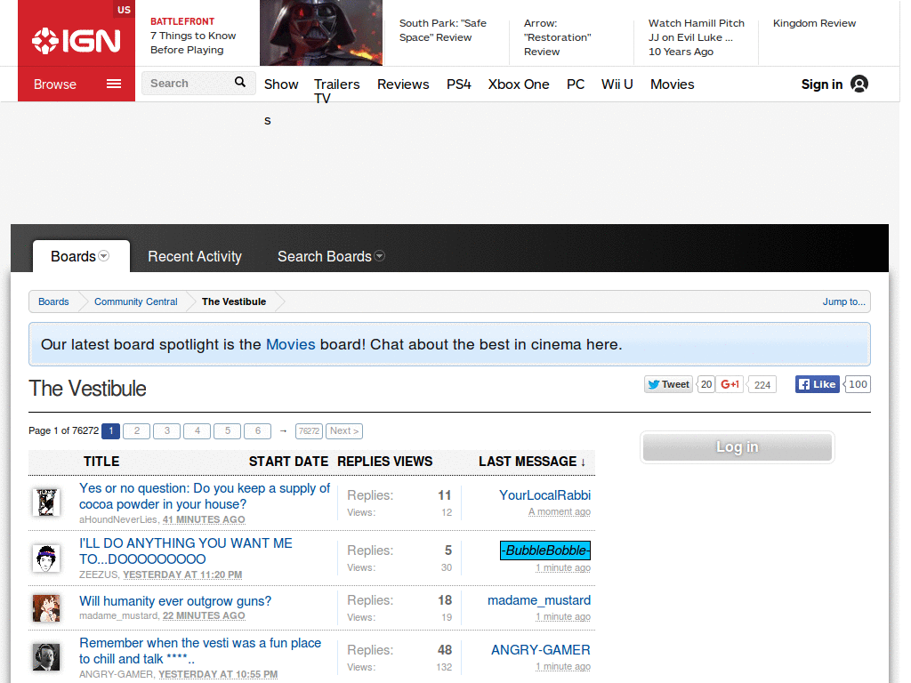 IGN Boards - Remove Header Link Bar