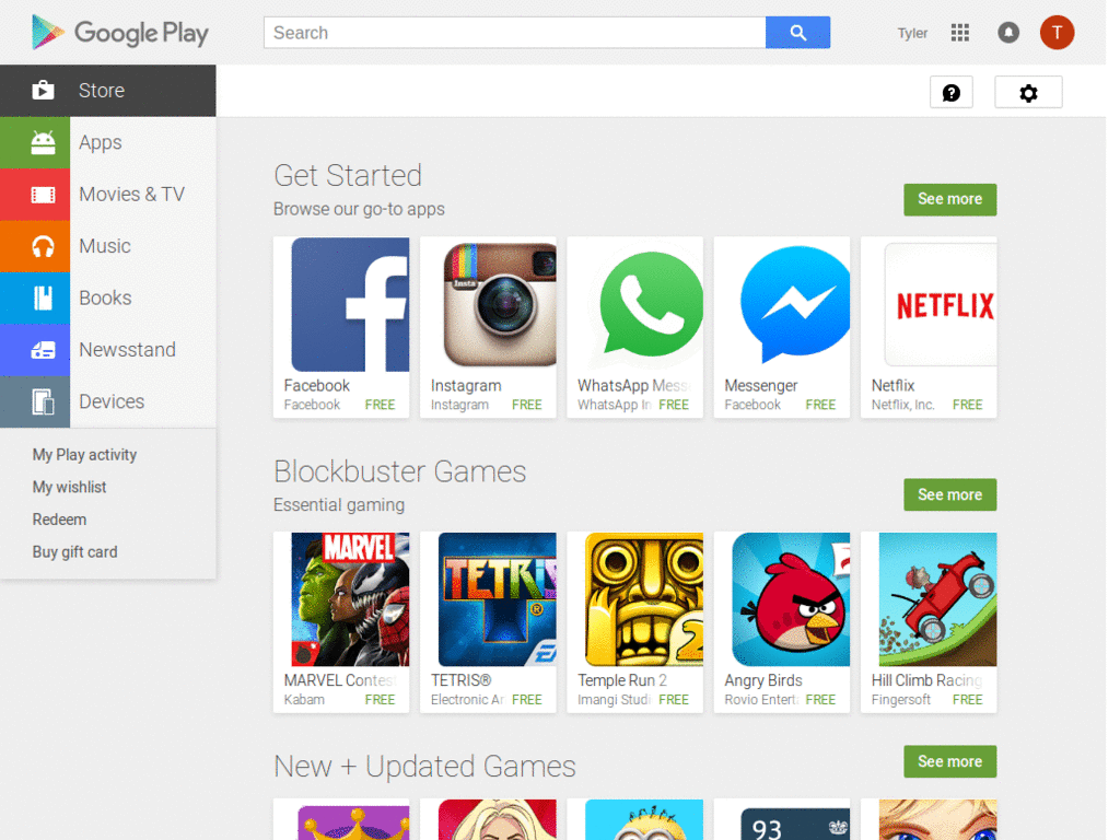 Google Play Store -- Hide introduction bar