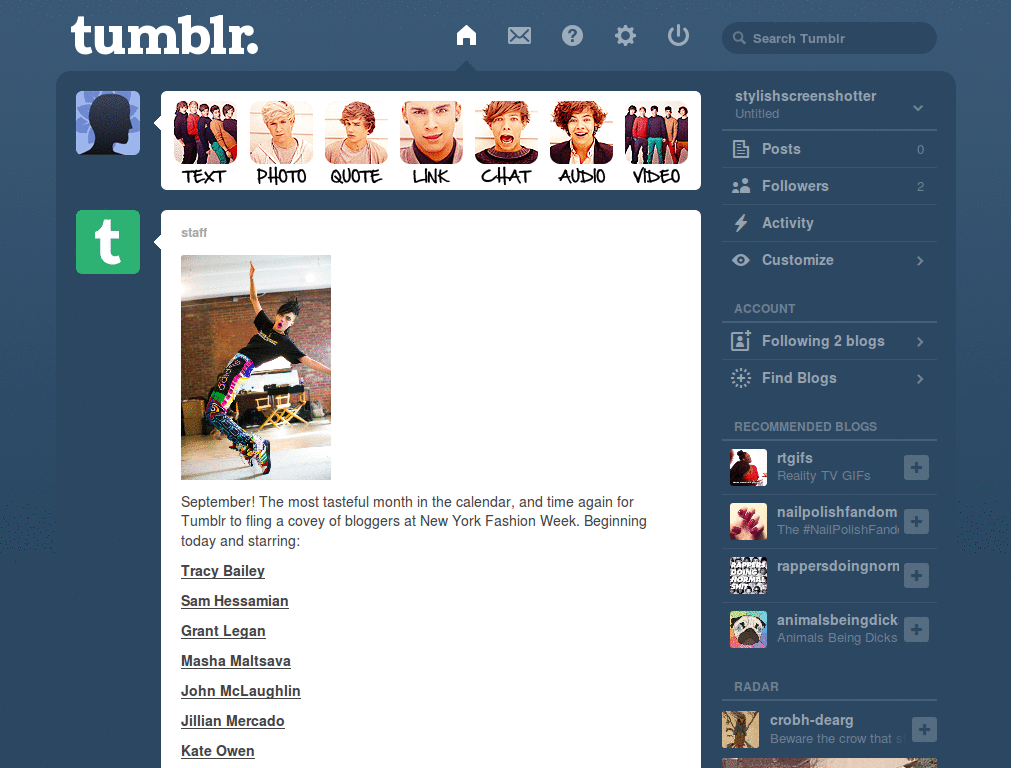 One Direction Nav. Dashboard theme
