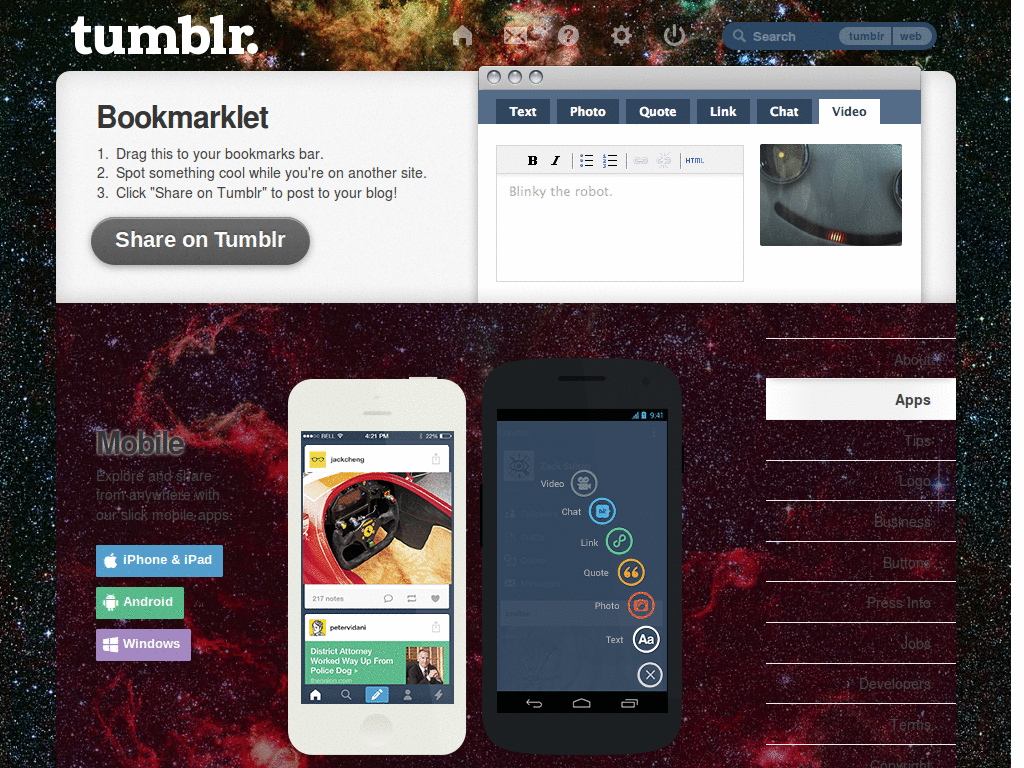 Galaxy Tumblr Dashboard 2