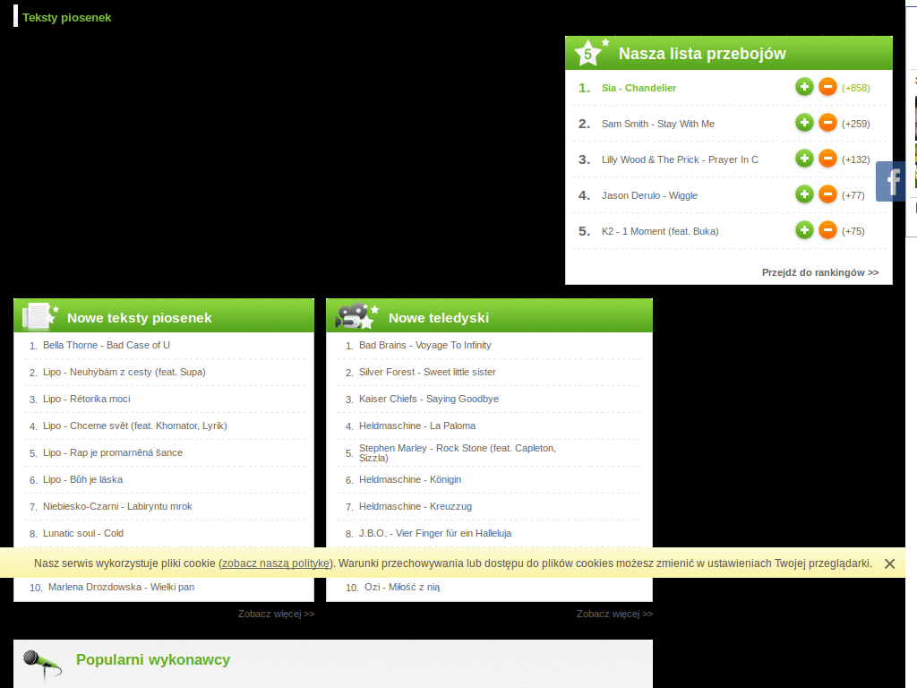 Tekstowo.pl - dark tylko tekst