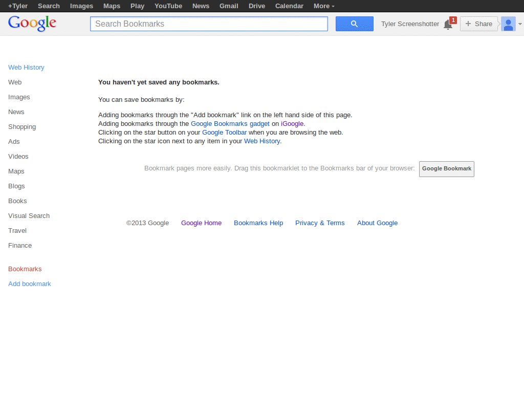 Google Bookmarks: Remove Web history