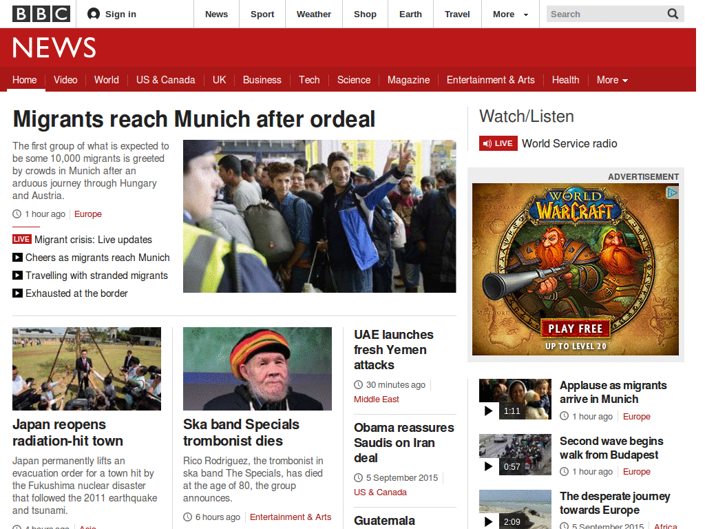 BBC New layout Advert remove