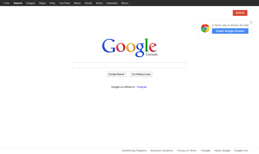 Google leftbar minimized