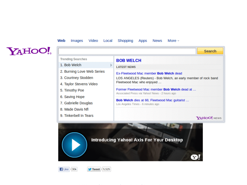 Yahoo! leftbar minimized