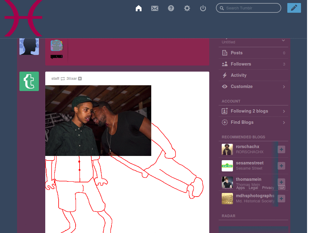 Meenah Tumblr Dashboard Theme