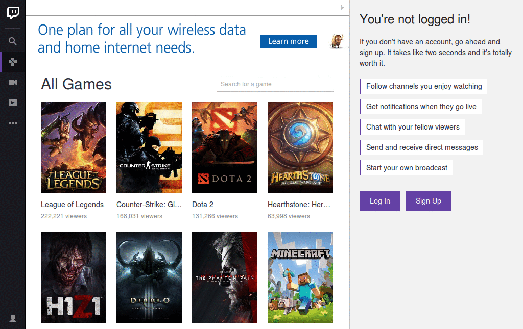 Improved directory for Twitch TV