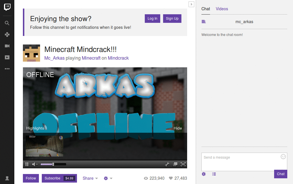 Twitch.tv 720p layout