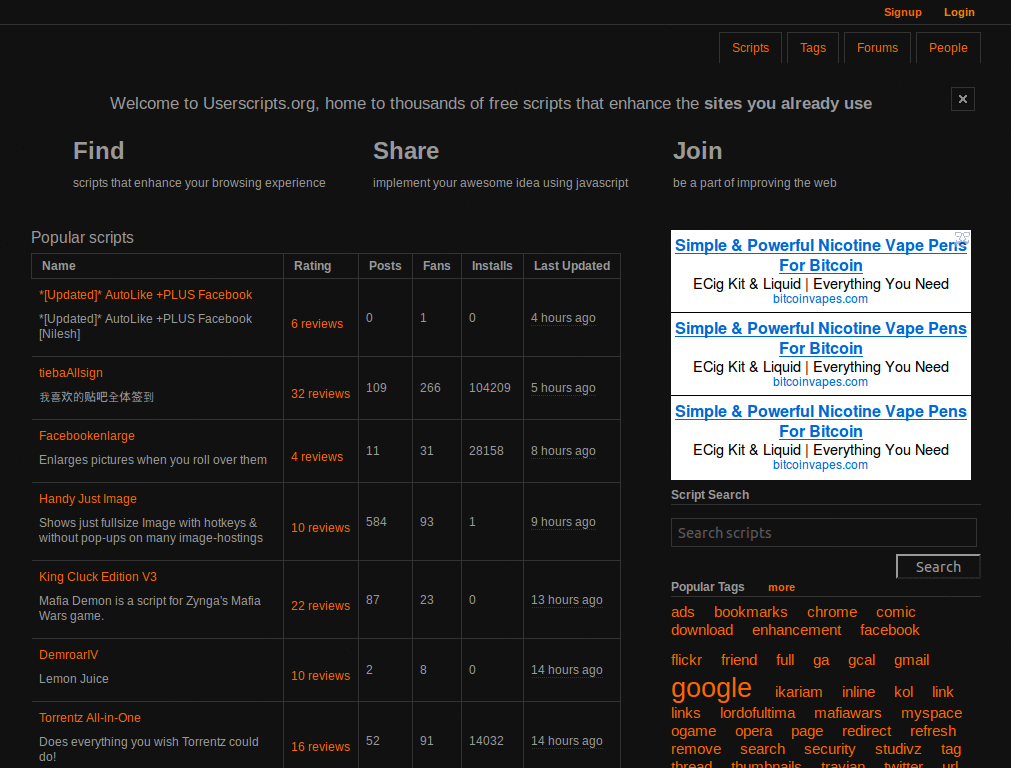 UserScripts.org - Black & Orange [PocketAppZ]