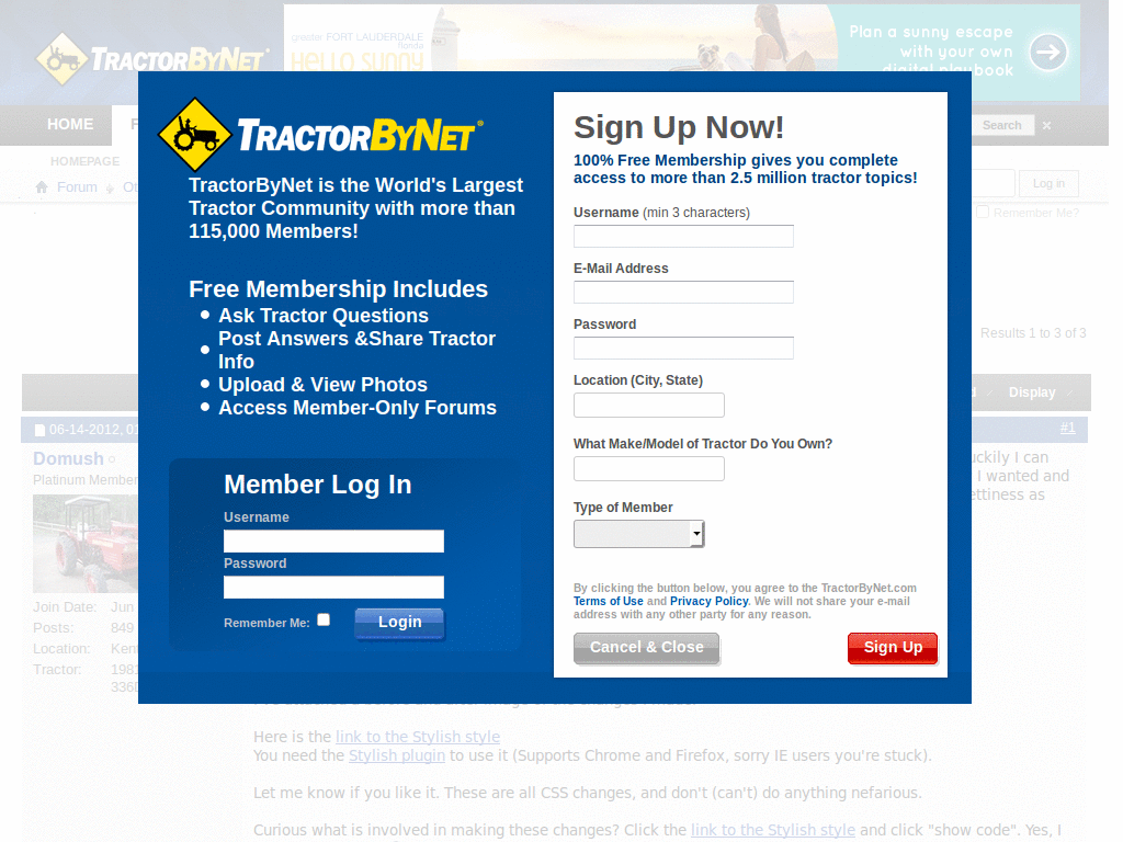TractorByNet forum cleanup for better reading