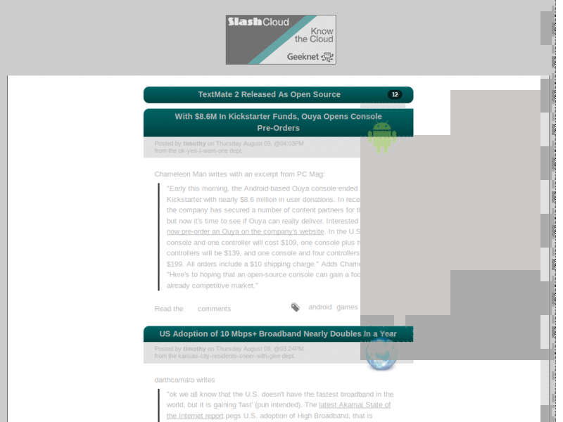 Slashdot dark, minimal