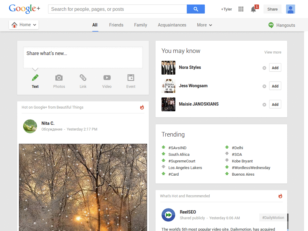 Get rid of Google+'s trending box