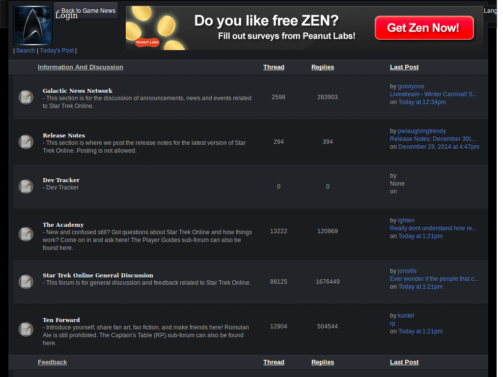 Star Trek Online Forums - Custom Style