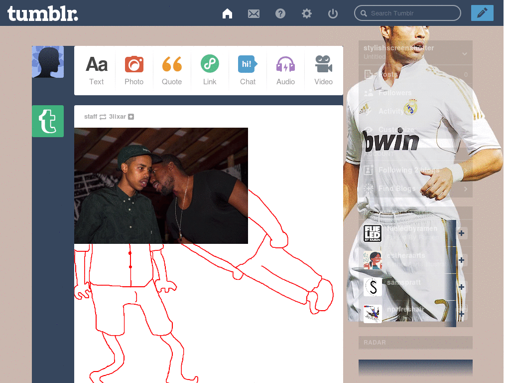 Cristiano Ronaldo Tumblr Dash Theme