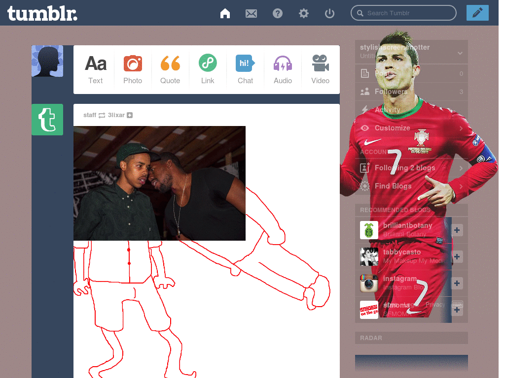 Cristiano Ronaldo Tumblr Dash Theme (Portugal)