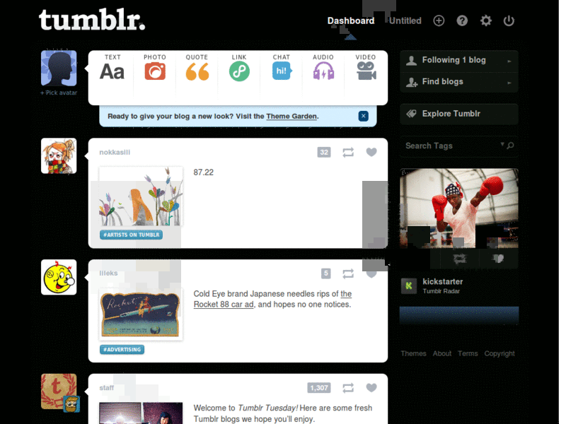 Lay Tumblr Dasboard Theme