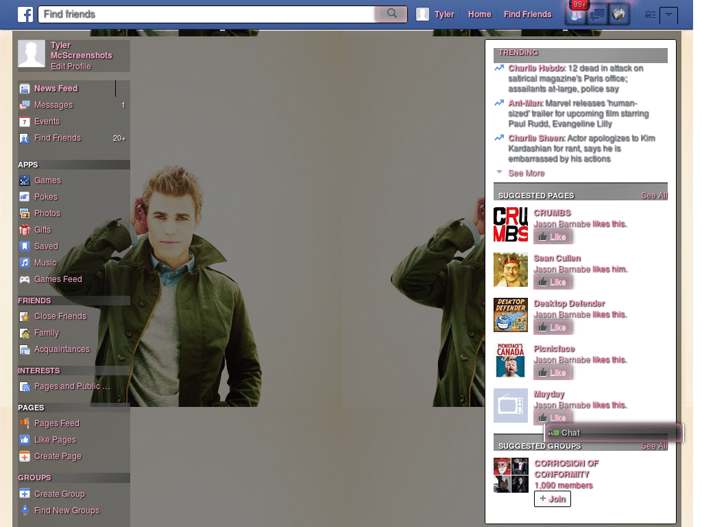 Paul Wesley Facebook Theme