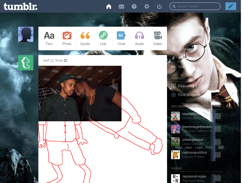 Harry Potter Theme Dashboard tumblr