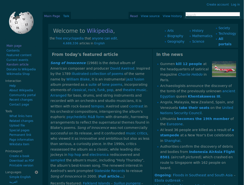 Solarized Wikipedia