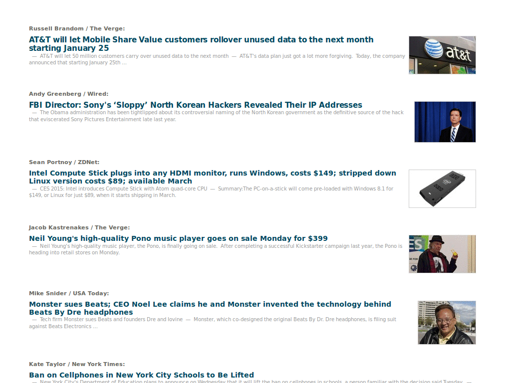 Techmeme: Just the Stories