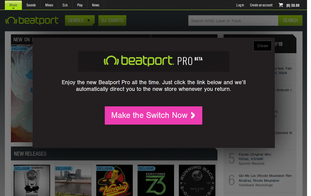 BeatPort [Short Cut Key] problem on safari