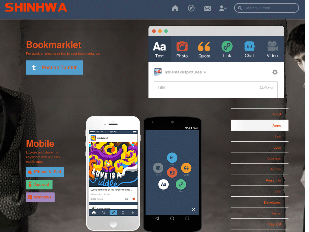 Shinhwa ricsyung venus dashboard tumblr theme
