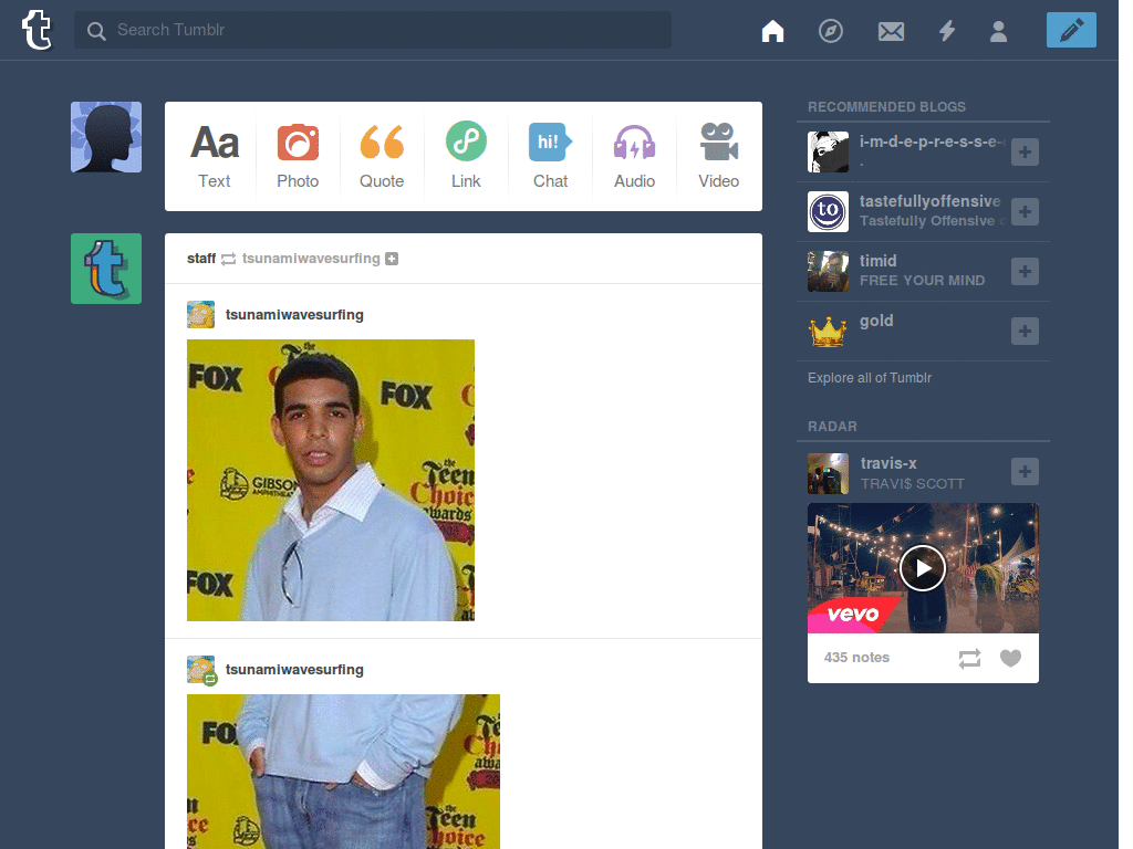 tumblr dashboard My Posts’ Background