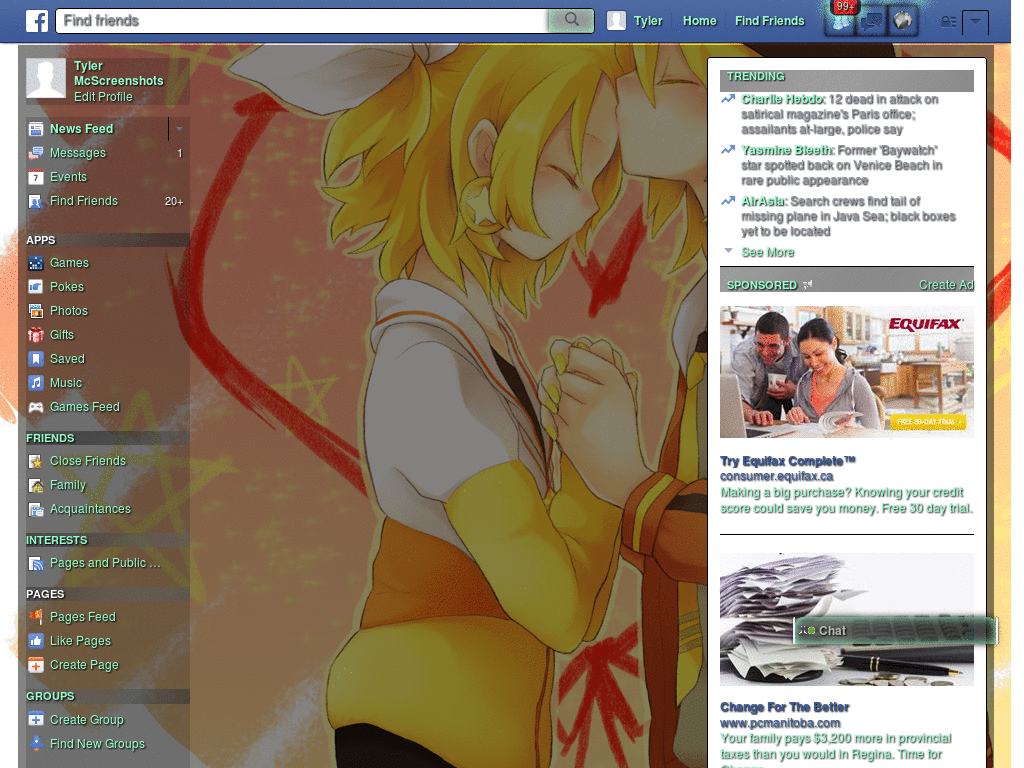 Vocaloid Kagamine facebook style