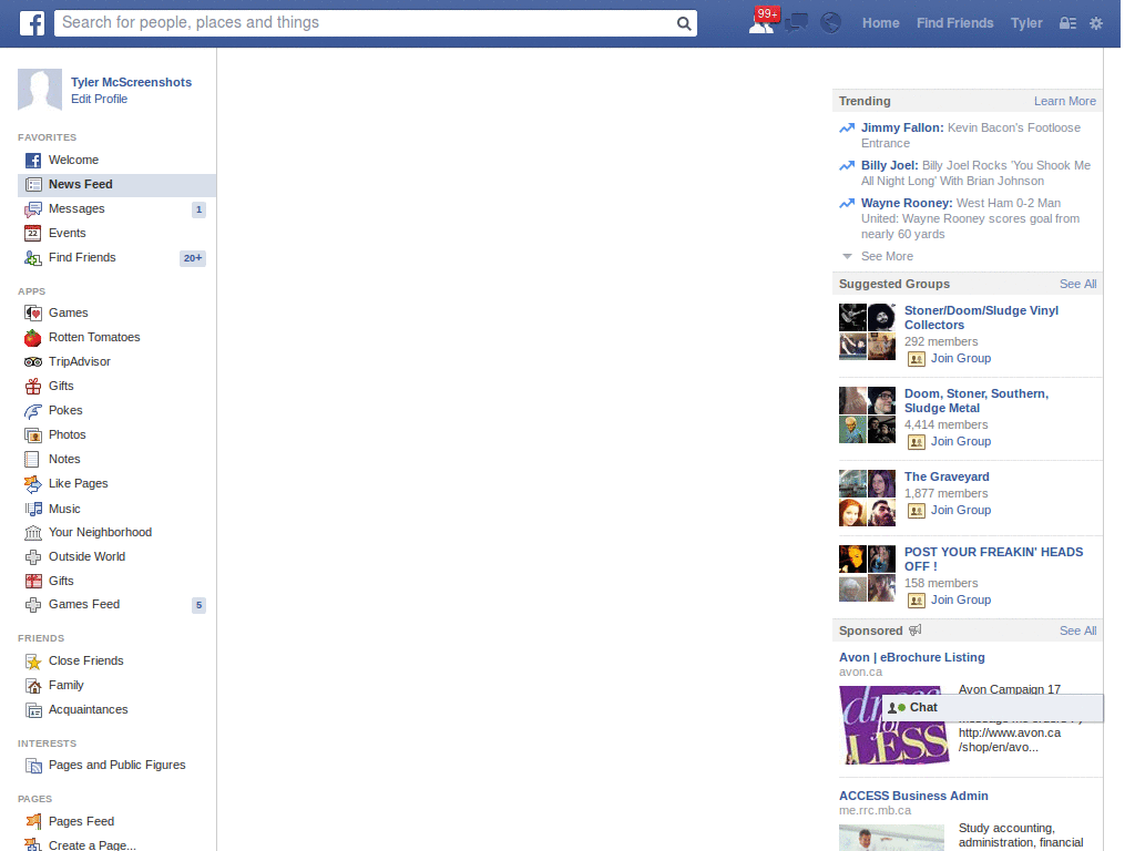 Legible Facebook newsfeed