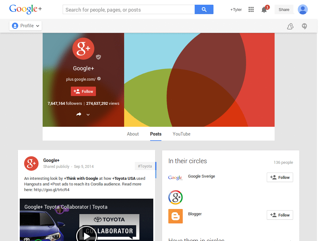 Wider Google+