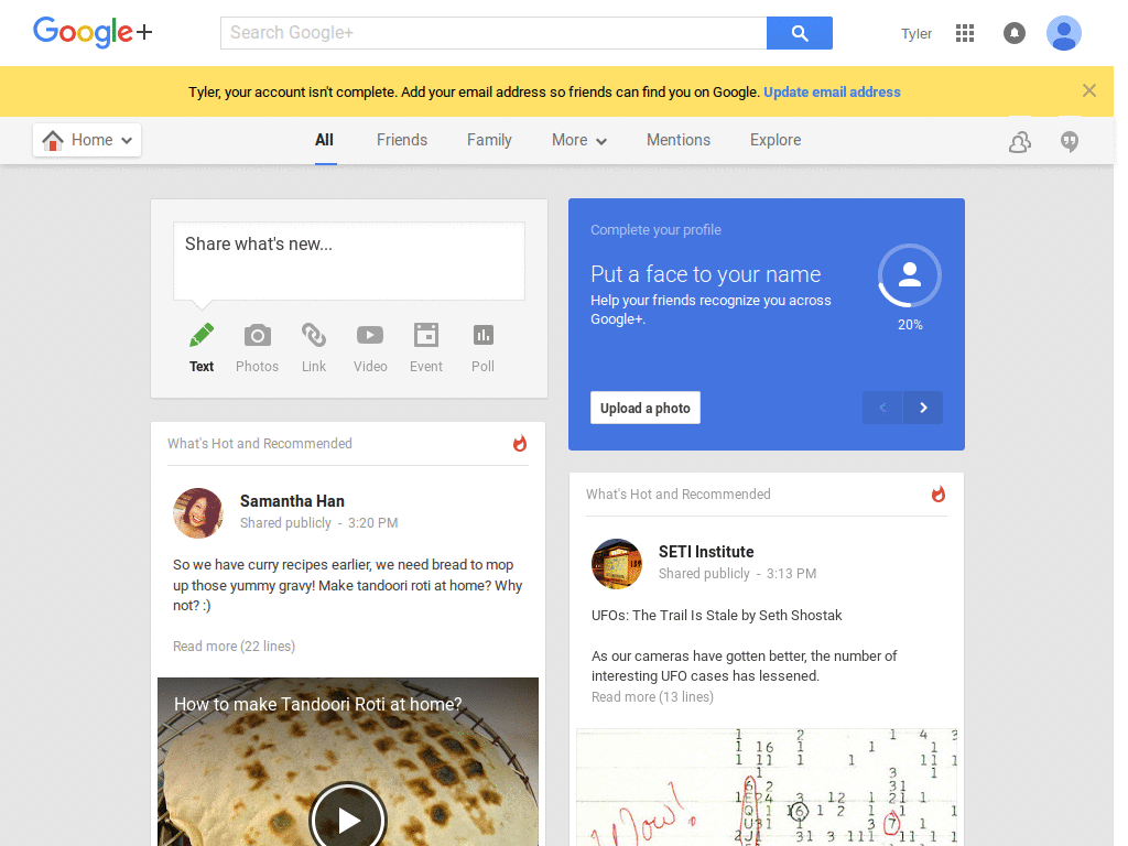 Google Plus Simple Wide