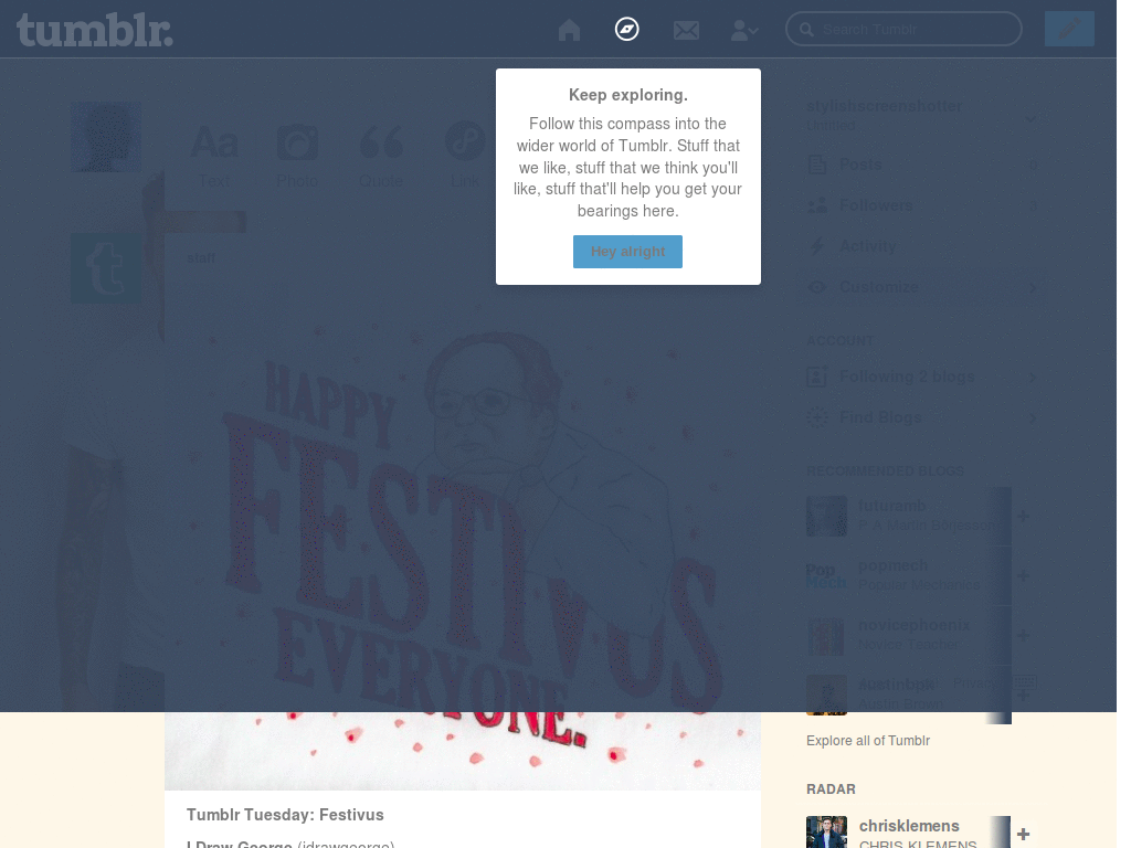 Tumblr Dashboard Theme #1