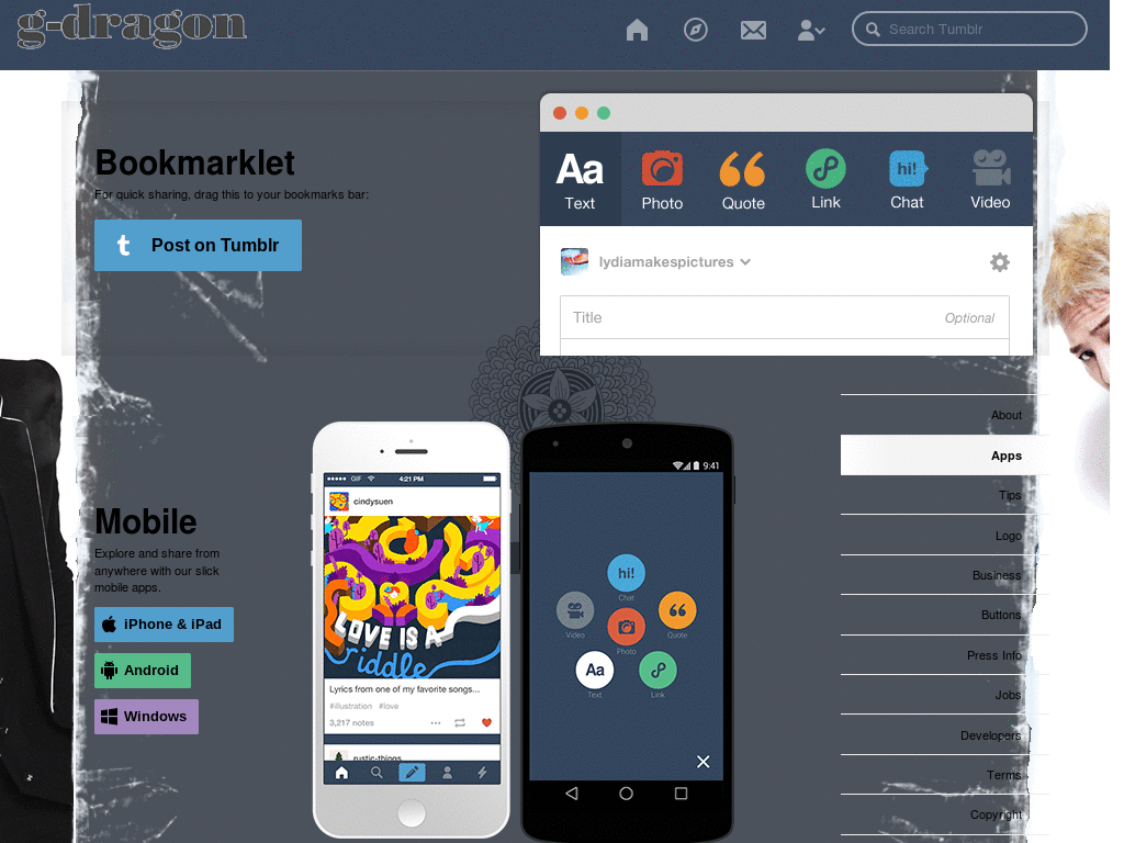 Bigbang G-dragon Dashboard theme