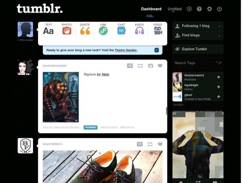 Bom Tumblr Dasboard Theme