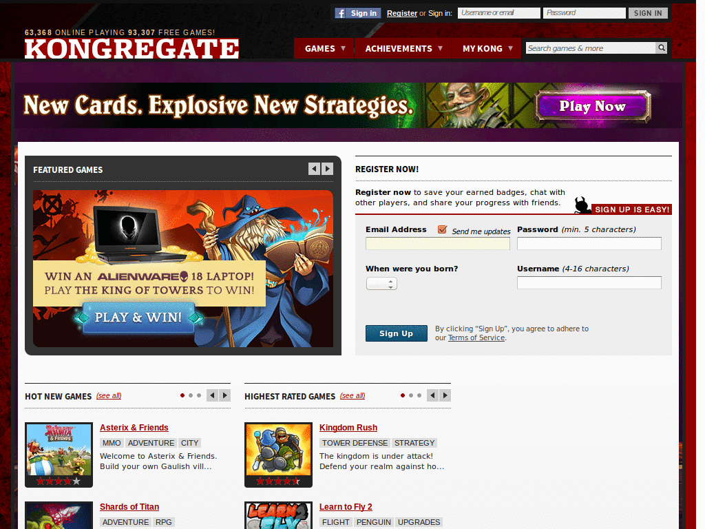 Kongregate style no kong+