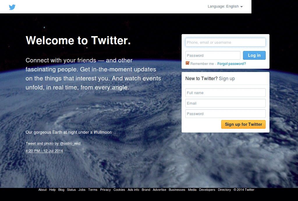 Twitter 左寄せ