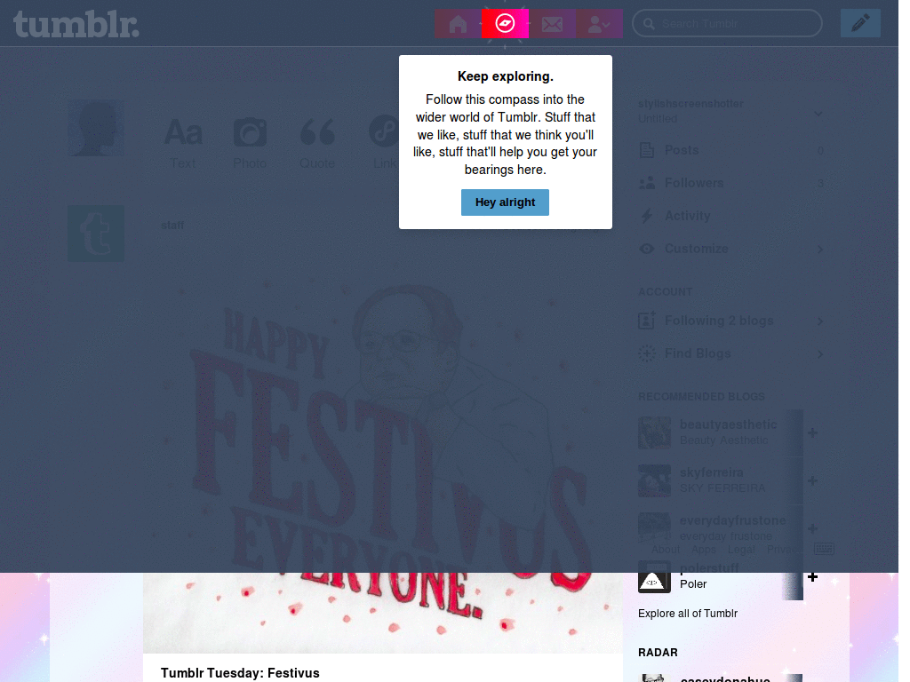 Kawaii Stripes Tumblr Dash theme