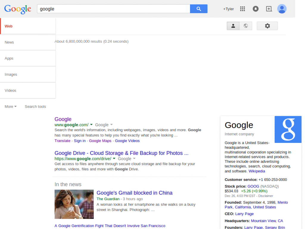 Google Results Nudge Right