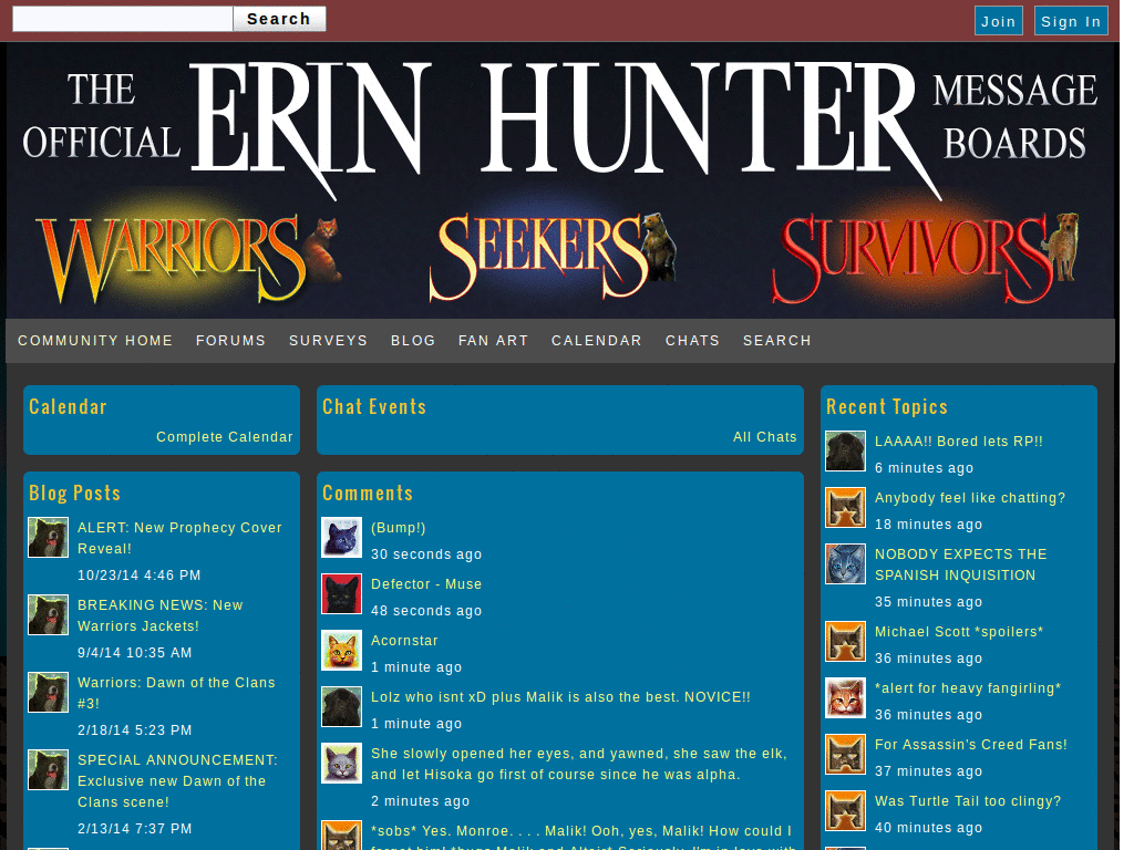 Trellis' Warrior Cat Forums Reskin