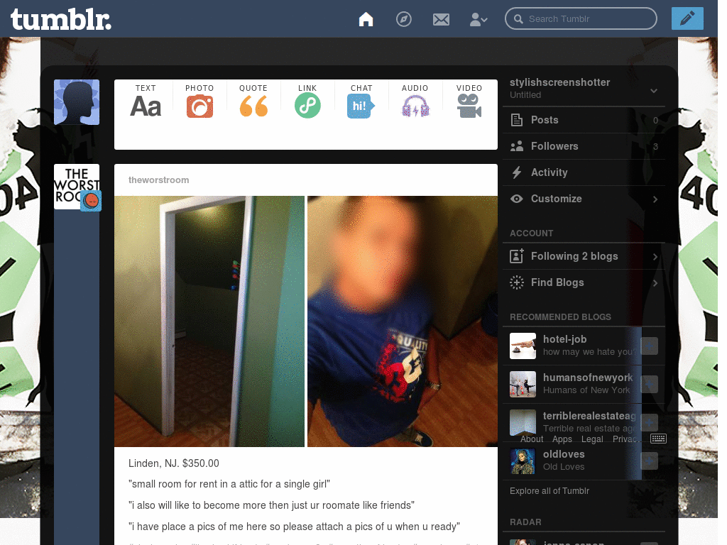 Galaxy Tumblr Dashboard Theme