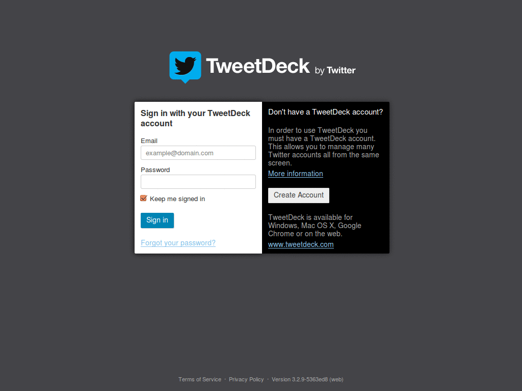 TweetDeck Display 1 Column