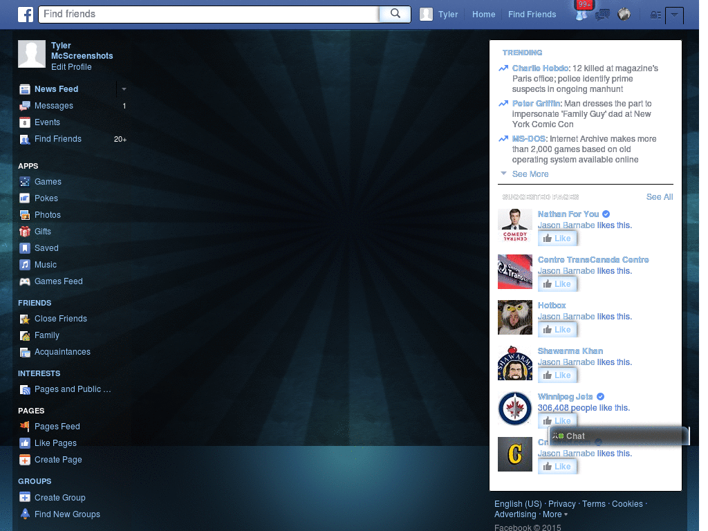 Facebook - Dark Semi-Shiny Transparency